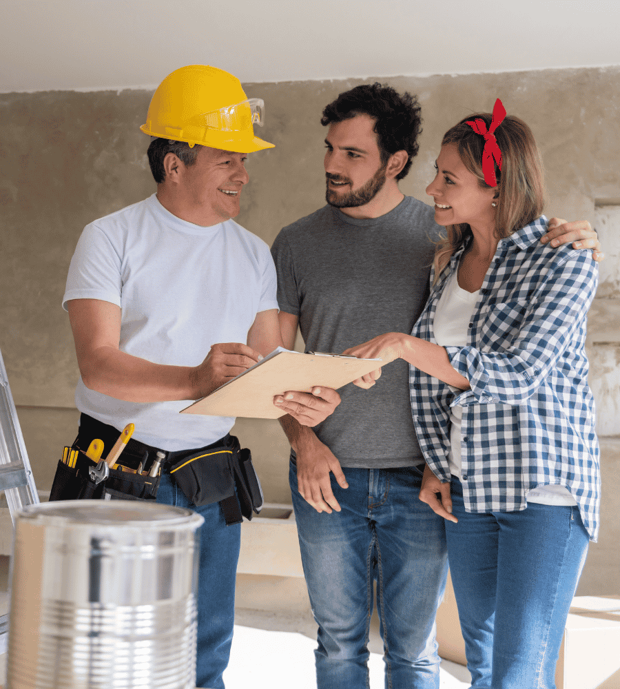 Builtrex Construction Group team discussing a residential remodeling project in Naples, Florida.