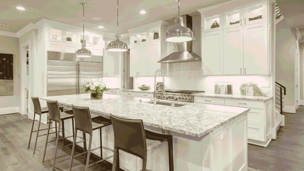 Modern luxury kitchen with premium finishes in Naples, Florida.